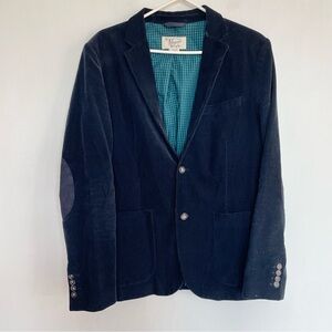 Penguin Men’s Blazer Jacket Nagy Blue Corduroy Elbow Patch Button Up Size M